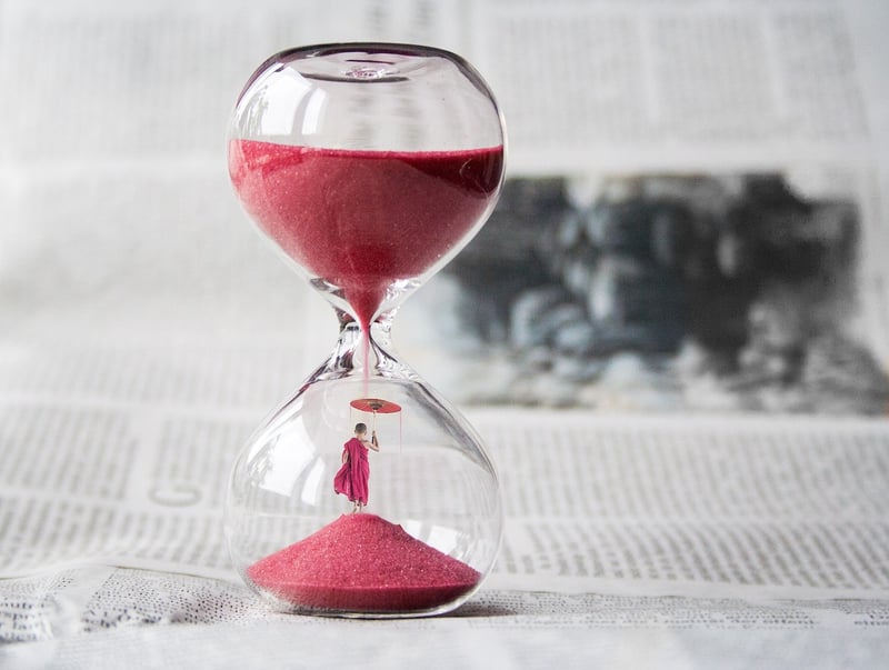 Clock and hourglass